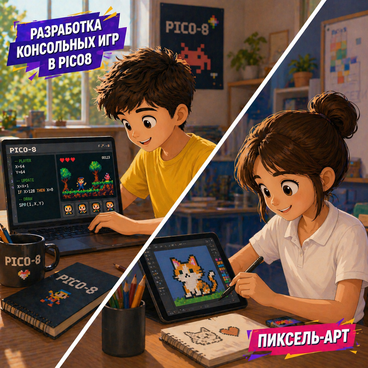 Разработка консольных игр в Pico8 / Пиксель-арт